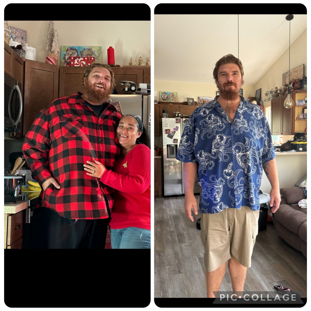 Commotion Fitness coaching client — major weight loss transformation with partner. Brad Oana online program.